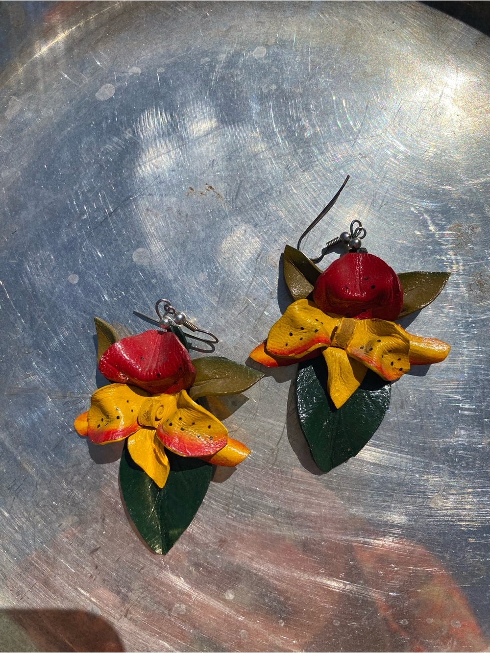 Leather earrings
